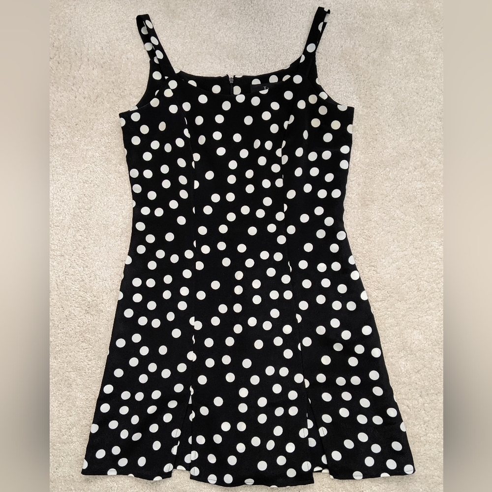 John Roberts black white polka dots dress sz 4